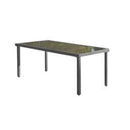 Marston 6 Seater Rattan Garden Dining Set - Grey - Glass Top - thumbnail 5