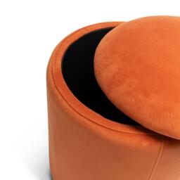 Abigail Storage Pouffe/Footstool - Burnt Orange - thumbnail 5