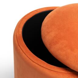 Abigail Storage Pouffe/Footstool - Burnt Orange - thumbnail 6