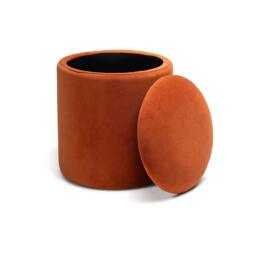 Abigail Storage Pouffe/Footstool - Burnt Orange - thumbnail 4