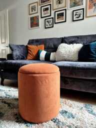 Abigail Storage Pouffe/Footstool - Burnt Orange - thumbnail 2