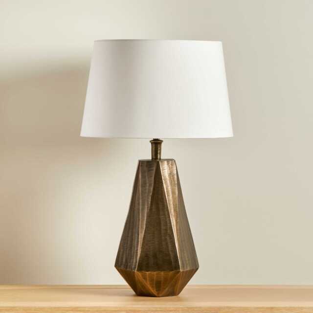 Elcombe Bronze Lamp & Coningsby White Lampshade - 35cm - image 1