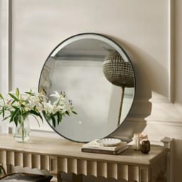 Kimbridge 90cm LED Round Bathroom Mirror - Black - thumbnail 2