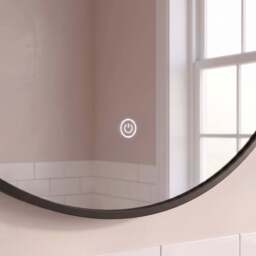 Kimbridge 90cm LED Round Bathroom Mirror - Black - thumbnail 4
