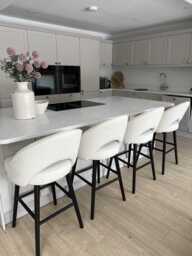 Marilyn Boucle Bar Stool - Black Legs - thumbnail 4