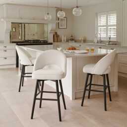 Marilyn Boucle Bar Stool - Black Legs - thumbnail 5