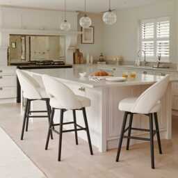 Marilyn Boucle Bar Stool - Black Legs - thumbnail 2