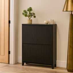 Raleigh 2 Door Shoe Cabinet - Black