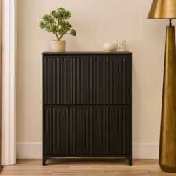 Raleigh 2 Door Shoe Cabinet - Black - thumbnail 6