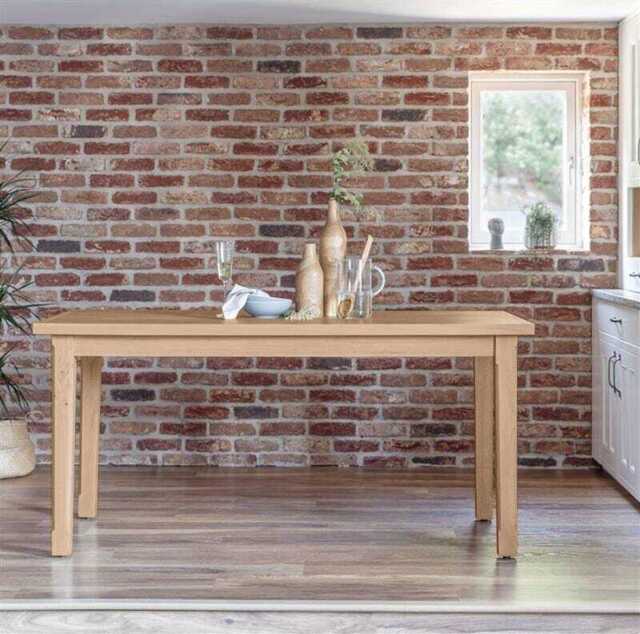 Ella Pale Oak Wood Parquet Dining Table - image 1