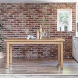 Ella Pale Oak Wood Parquet Dining Table - thumbnail 1