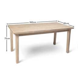 Ella Pale Oak Wood Parquet Dining Table - thumbnail 5