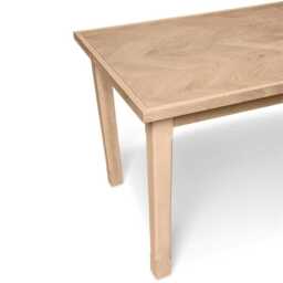 Ella Pale Oak Wood Parquet Dining Table - thumbnail 3