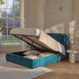 Hannah Double Ottoman Bed - Deep Teal - thumbnail 2