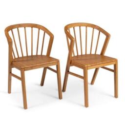 Mabel Oak Wooden Spindle Dining Chairs - Set of 2 - thumbnail 2