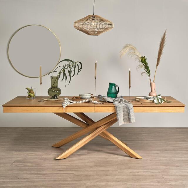 Amelia Oak Wood Dining Table - Extendable - image 1