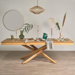 Amelia Oak Wood Dining Table - Extendable - thumbnail 1