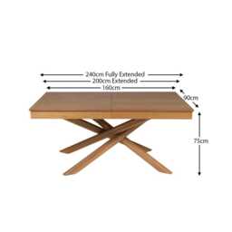 Amelia Oak Wood Dining Table - Extendable - thumbnail 5
