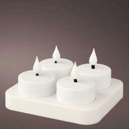 Samsta Warm White Rechargable Tea Lights - Set of 4 - thumbnail 2