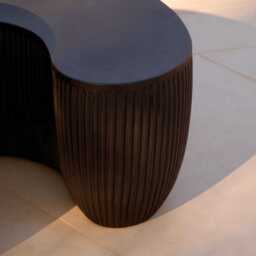 Sohan Kidney Garden Concrete Coffee Table - Lava Black - 61cm - thumbnail 3