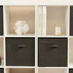 Cara 16 Cube Storage Unit - Chalk White - Two 8x2 Units - Black Basket - thumbnail 6