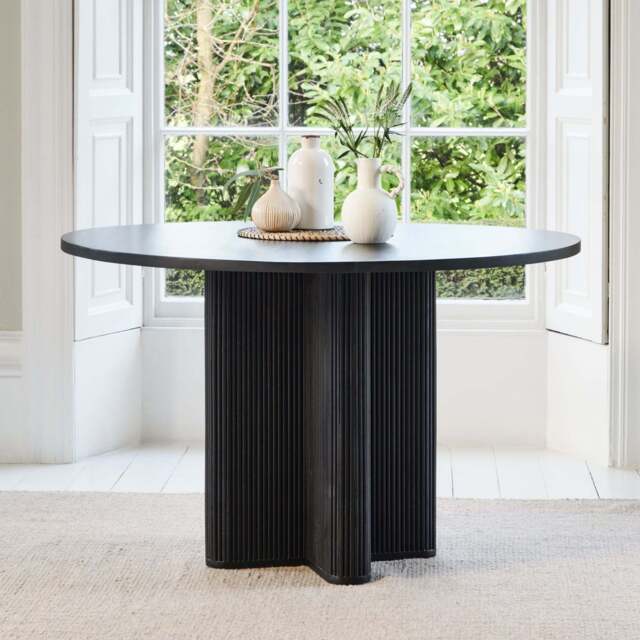 Orla Black Mango Wood Round Dining Table - image 1