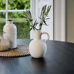 Orla Black Mango Wood Round Dining Table - thumbnail 3