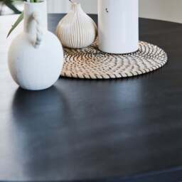 Orla Black Mango Wood Round Dining Table - thumbnail 2