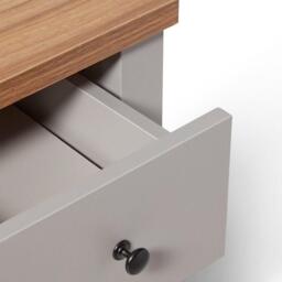 Bampton 1 Drawer Bedside Table - Stone Grey - thumbnail 6