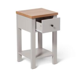 Bampton 1 Drawer Bedside Table - Stone Grey - thumbnail 3