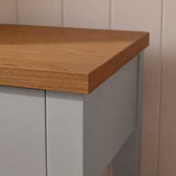 Bampton 1 Drawer Bedside Table - Stone Grey - thumbnail 4