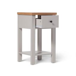 Bampton 1 Drawer Bedside Table - Stone Grey - thumbnail 4