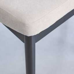 Chloe Soft Beige Dining Chairs - Set of 2 - Black Legs - thumbnail 4