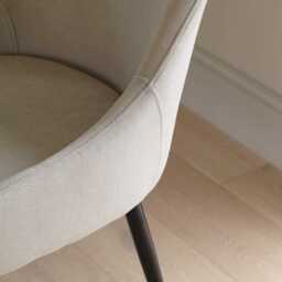 Maeve Soft Beige Dining Chairs - Set of 2 - Black Legs - thumbnail 5