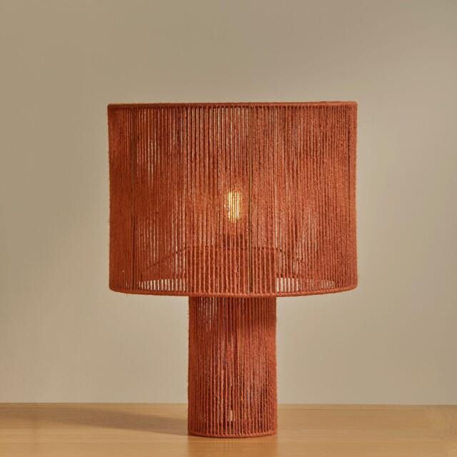 Sirana Large Burnt Orange Jute Table Lamp - image 1