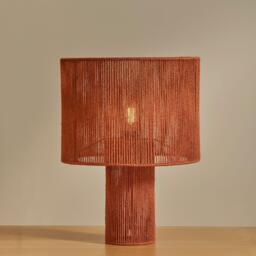 Sirana Large Burnt Orange Jute Table Lamp - thumbnail 1