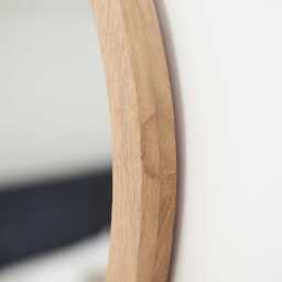 Marbury 50cm Round Wooden Mirror - Natural - thumbnail 4