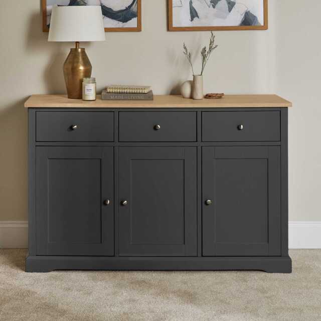 Chatsworth 3 Door Large Sideboard - Slate Grey