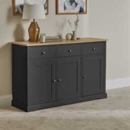Chatsworth 3 Door Large Sideboard - Slate Grey - thumbnail 2