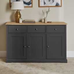 Chatsworth 3 Door Large Sideboard - Slate Grey - thumbnail 1