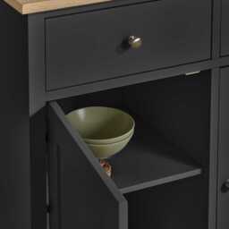 Chatsworth 3 Door Large Sideboard - Slate Grey - thumbnail 3