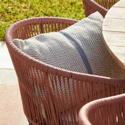 Hali Clay Pink Rope Chair with Cushions - Set of 2 - thumbnail 3