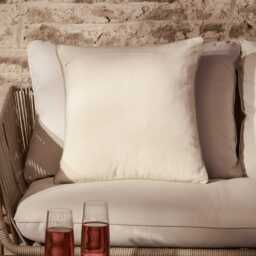 Camber 45x45cm Outdoor Scatter Cushion Cover - Off White with Sage Green Piping - thumbnail 2
