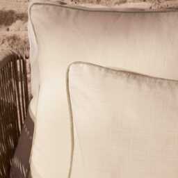 Camber 45x45cm Outdoor Scatter Cushion Cover - Off White with Sage Green Piping - thumbnail 3