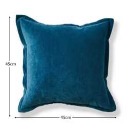 Holbeck 45x45cm Velvet Cushion Cover -  Teal - thumbnail 3