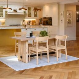 Priya Whitewash Dining Table Set - 4 Seater -  Faye Whitewash Oak Dining Chairs - thumbnail 1