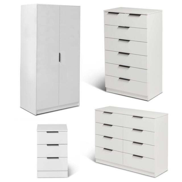 Essie Wardrobe & Drawers Bedroom Set - Pure White - image 1