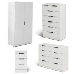 Essie Wardrobe & Drawers Bedroom Set - Pure White - thumbnail 1