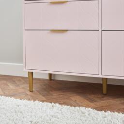Gloria 8 Drawer Chest of Drawers - Blush Pink & Brass Effect - thumbnail 5