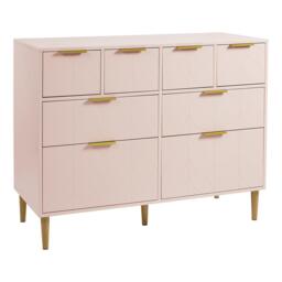 Gloria 8 Drawer Chest of Drawers - Blush Pink & Brass Effect - thumbnail 6